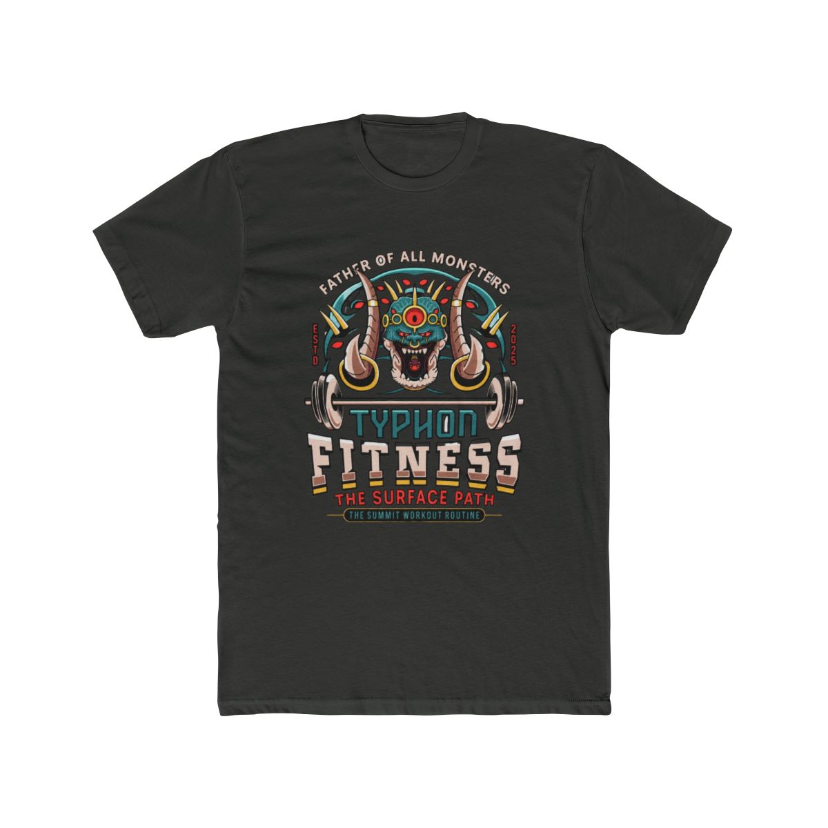 Father Of All Monsters Fitness Emblem T Shirt | Hades II - alternate angle 4, merchandise